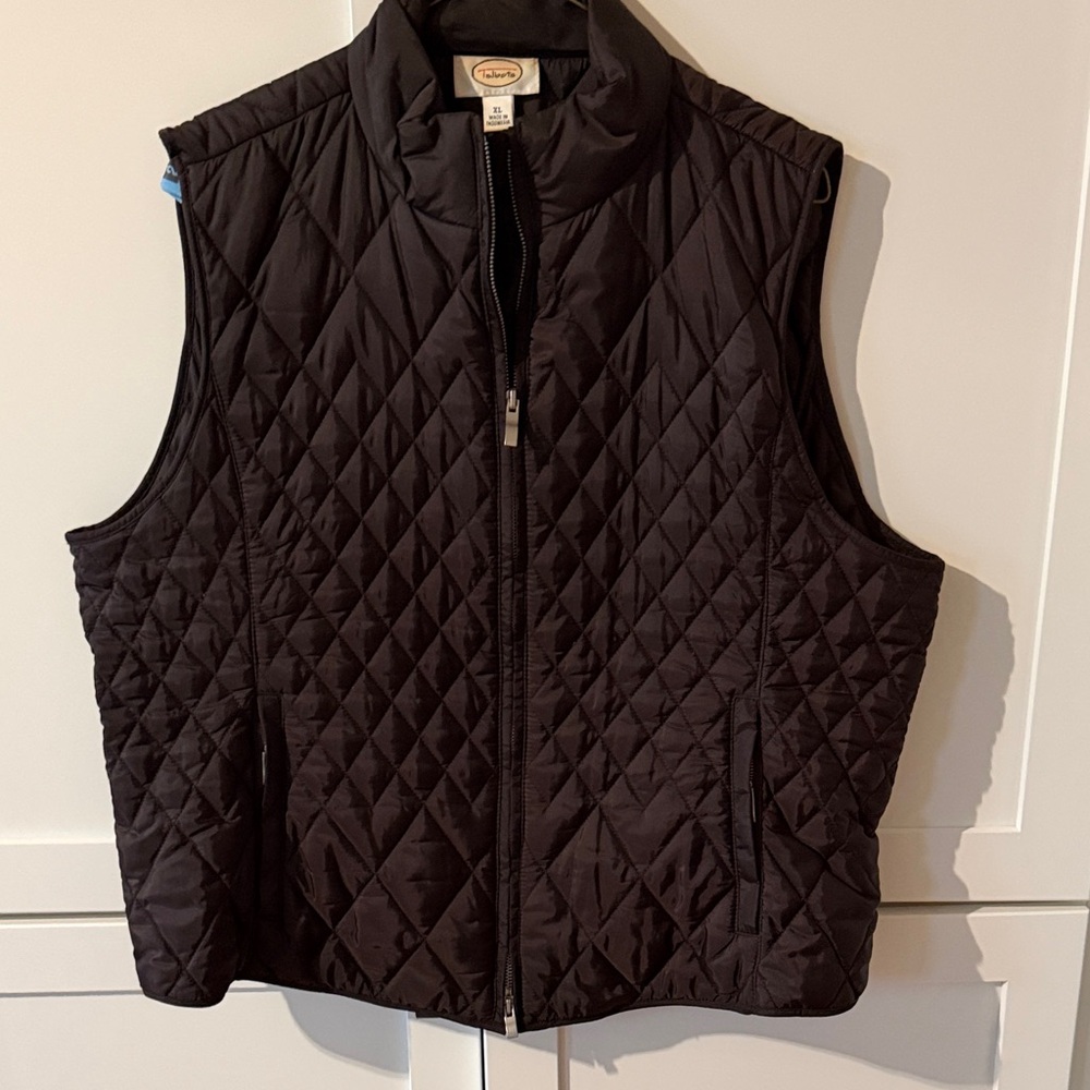 Talbots Brown Quilted Jacket with Stand Collar